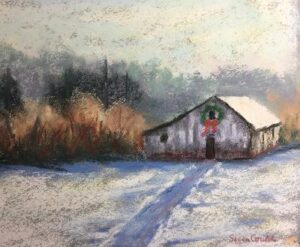 Barbara Segen Gould, A Barn In Winter, Pastel, 8x10,NFS