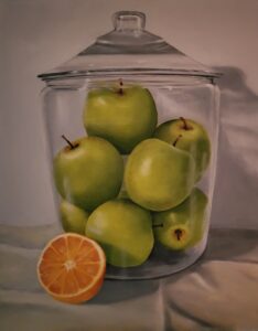 JoAnn Poulsen, Green Apples,16x20, Oil, NFS