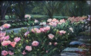 Karen Wiesner, Pink Poppies At White Flower Farm, Pastel, 12x15 $425