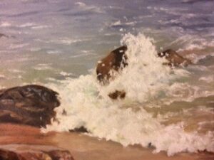 Phyllis Bevington, Gentle Surf, Oil, 10x8, $300