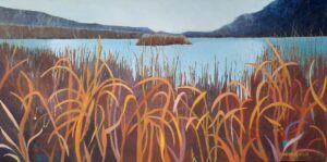 Sandra Kensler, Hammonasset River, Oil 17x33, $600