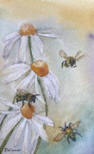 Jeanette Wimmer, Pollinators, Watercolor, 8x10, $75