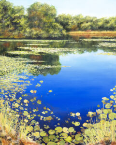 Linda DeStefanis, Reflections On Vineyard Pond, Oil, 24x30, $3500