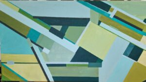 Thomas Mayer, Composition In Greens, Acrylic, 24x12, $500