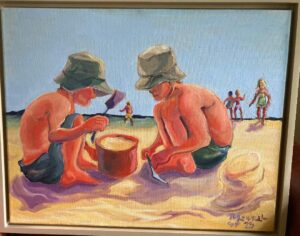 Thomas Lowell, Beach Buddies, Oil, 16x20, $700