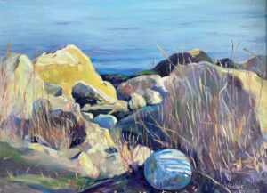 Vickie Williams Blue Marble On The Trail Oil 18x24 550
