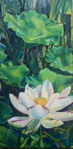 Vickie Williams, Daphnes Lotus And Friend Oil 10x20 $500