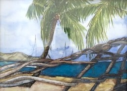 Dee Mozzochi View From My Hammock Watercolor 21x27 395