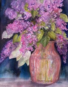 Jo Ann Dongweck Pretty In Pink Watercolor 13x10 $650