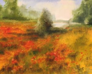 Barbara Rossitto, Poppies By The Cove, Oil, 18x24, $950