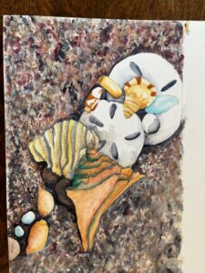 Dee Mozzochi, Beach Shells, Watercolor, $275
