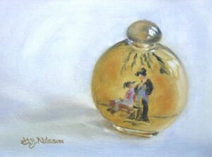 Gloria Nilsson, Luminous Flask,oil 6hx8w, $175