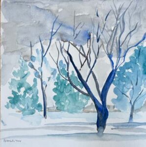 Jane Braselton, Friends, Watercolor, 12x12, $325