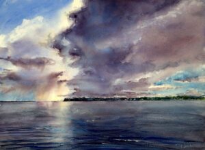 Paul Loescher, Aproaching Storm, Watercolor 28x34, $1200