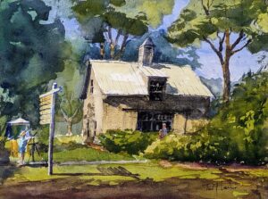 Paul Loescher, Griswold Museum Barn, Watercol, 17x21, $450