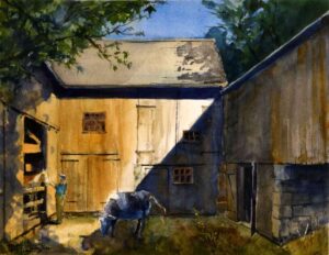 Paul Loescher, Morning Greeting, Watercolor, 21x25, $600