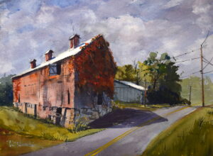 Paul Loescher, Old Barn. Watercolor, 21x17, $450