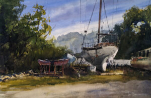Paul Loescher,Project Boat, Watercolor, 20x27, $550