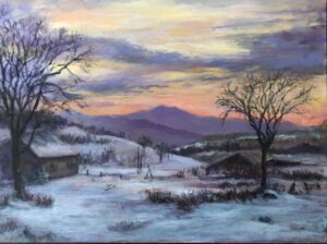 ACProctor,Winter Sunset, 12x16, Acrylic, $375