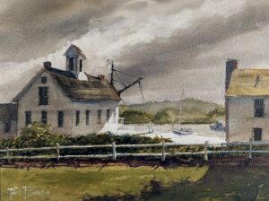 Paul Loescher, Unsettled Skies Over Essex, Watercolor, 17x21, $550