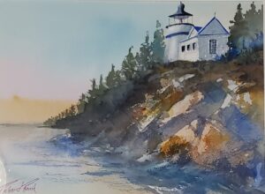 Richard Raicik, Bass Harbor, Watercolor,18x22, $575