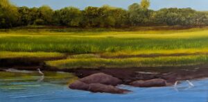 6. Honorable Mention: Deborah Greco, Stalking Dinner, Oil, 10x20, $300