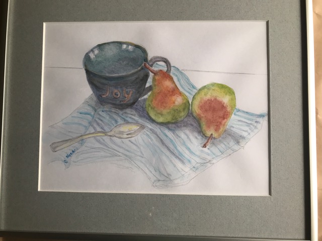 Elizabeth Shea, Two Pears, Watercolor, $125