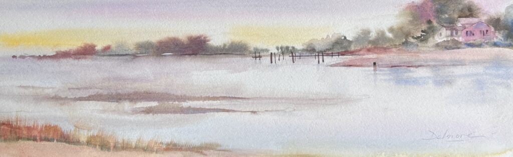 7. Honorable Mention: Jeannette Delmore Morning At Clinton Beach Watercolor 11 X 15 250.00