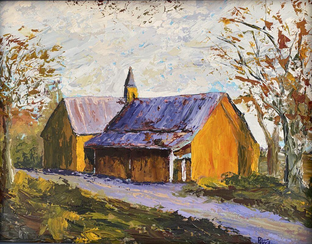 Pam Peters, Golden Barn, Oil, 11x14, $350