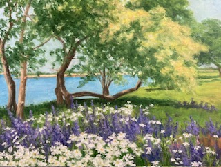Phyllis Bevington, Lovely Lupens, Oil, 11x14, $500