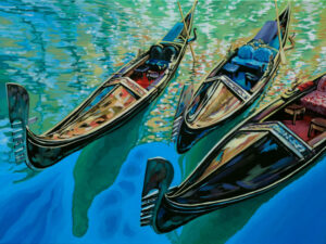 Belyayeva, Gondoliers On Break,Acrylic 24x18in