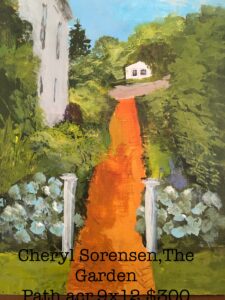 Cheryl Sorensen, The Garden Path, Acrylic, 9x12, $300