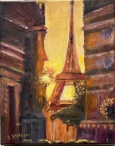 Robert Vercillo, Eiffel Eve, Oil, 10x8, $225