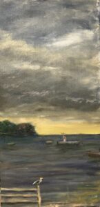 Robert Vercillo, Sunset Stony Creek, Oil, 24x10, $310