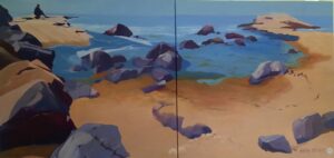 Sandra Kensler, On The Beach, Acrylic, 20x40, $1500