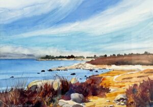 Christine Drago Watercolor Meig's Point 24x20 $580