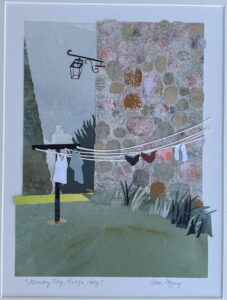 Anne Coffey Laundry Day Pienza Italy Mixed Media Collage 13 X 16 425