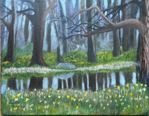 Annette Pompano Mrs Ss Daffodils Acrylic 14x18 300