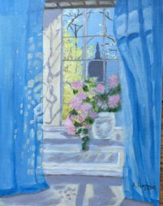 Annette Pompano Petals Curtains Sunshine Acrylic 11x14 150
