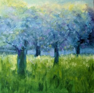 Deborah Greco Sun Dappled Olive Grove 18x18 Oil 500