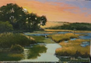 Jeanne O'Brien, Rocky Neck Sunset, Oil, 12x18, 875