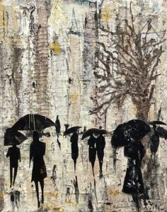 Marianne Dietz Walking In The Rain Mixed Media 18x22 400