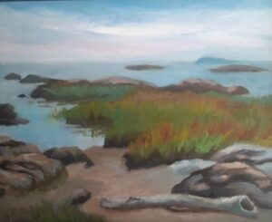 Patty Meglio, View From Chaffinch Isl, Oil, 14x11, 450