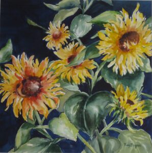 Terry Bogan Sunflower Dance Watercolor 18 X 18 300 