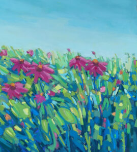 Diana Rogers Coneflowers Mid Summer Afternoon Pastel 10 X 11 495