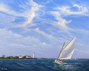 Dietz R Sailing Past Fenwick Oil 33x25 2900