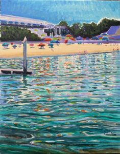 Lucretia Bingham Umbrella Reflections Oil 16x20 350