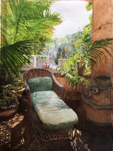 Terrace Oasis Transparent Watercolor 29H X 21w 8600