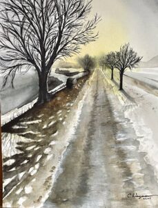 Cheri Weymann Footprints Watercolor 19x26 $450