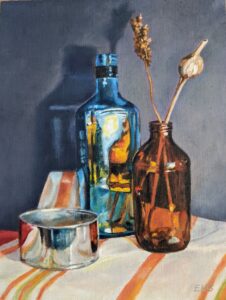 Elizabeth Hundt Scott Blue Bottle Oil 15x12 350